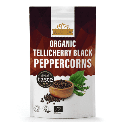 Organic Tellicherry Black Peppercorns 200g